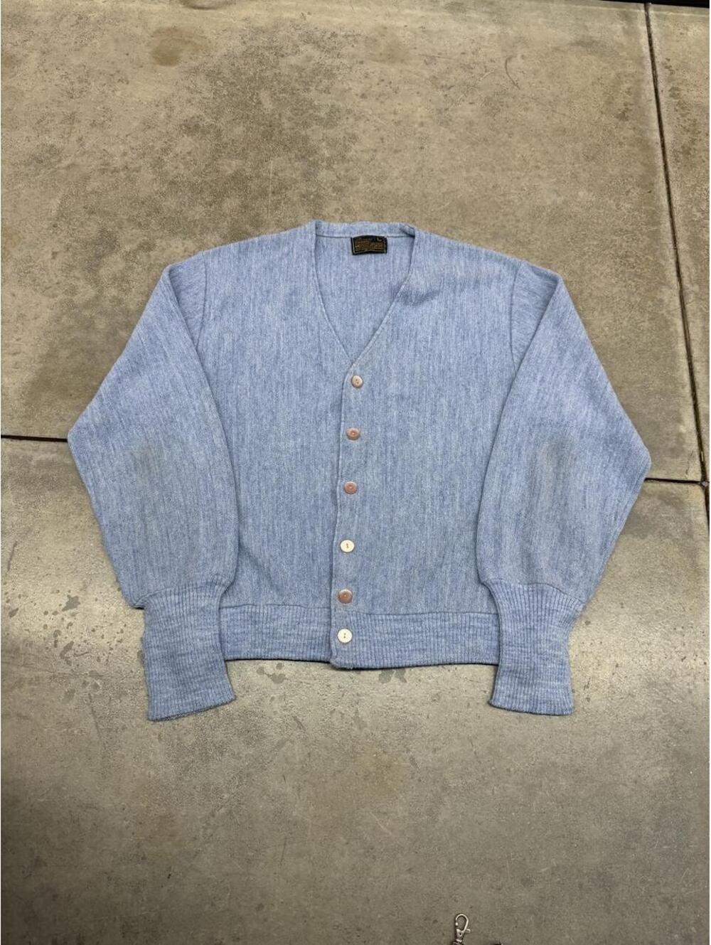 vintage the jcpenney sweater baby blue cardigan knit sweater size large